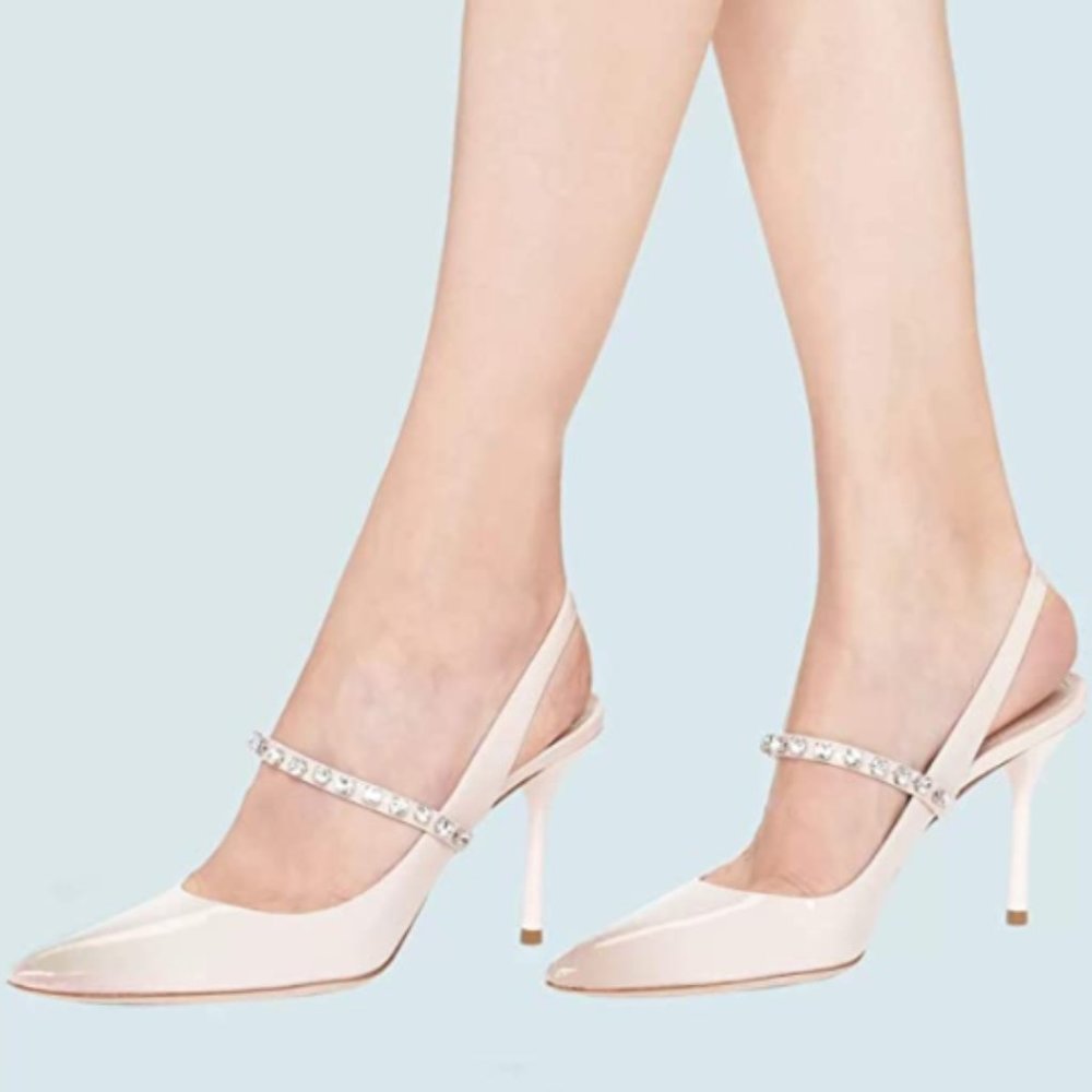 FOWT High Heel Slingback Pointed Toe Pump Stiletto